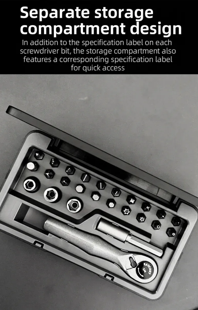 Galacok Ratschen-Schrauberset in schwarzer Box