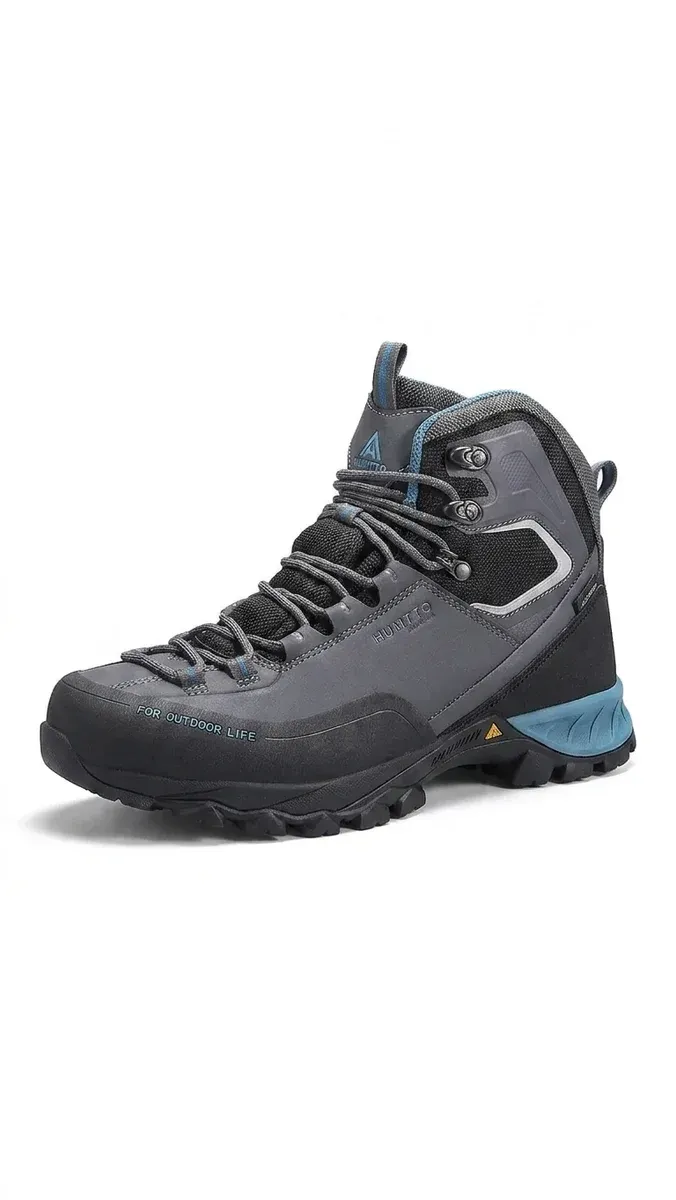 HUMTTO wasserdichte Leder-Hikingstiefel grau