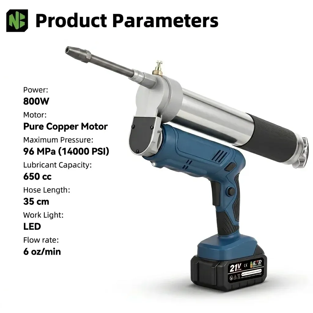 Akku-Fettpresse 96 MPa für 21V-Systeme