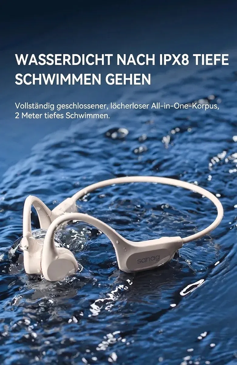 Sanag Knochenleitungs-Sportkopfhörer mit 64 GB und IPX8