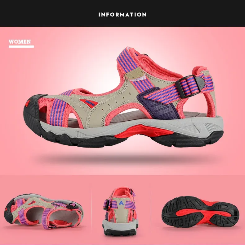 Atmungsaktive Aqua-Sandalen mit Gummisohle für Sommer und Wasserwege