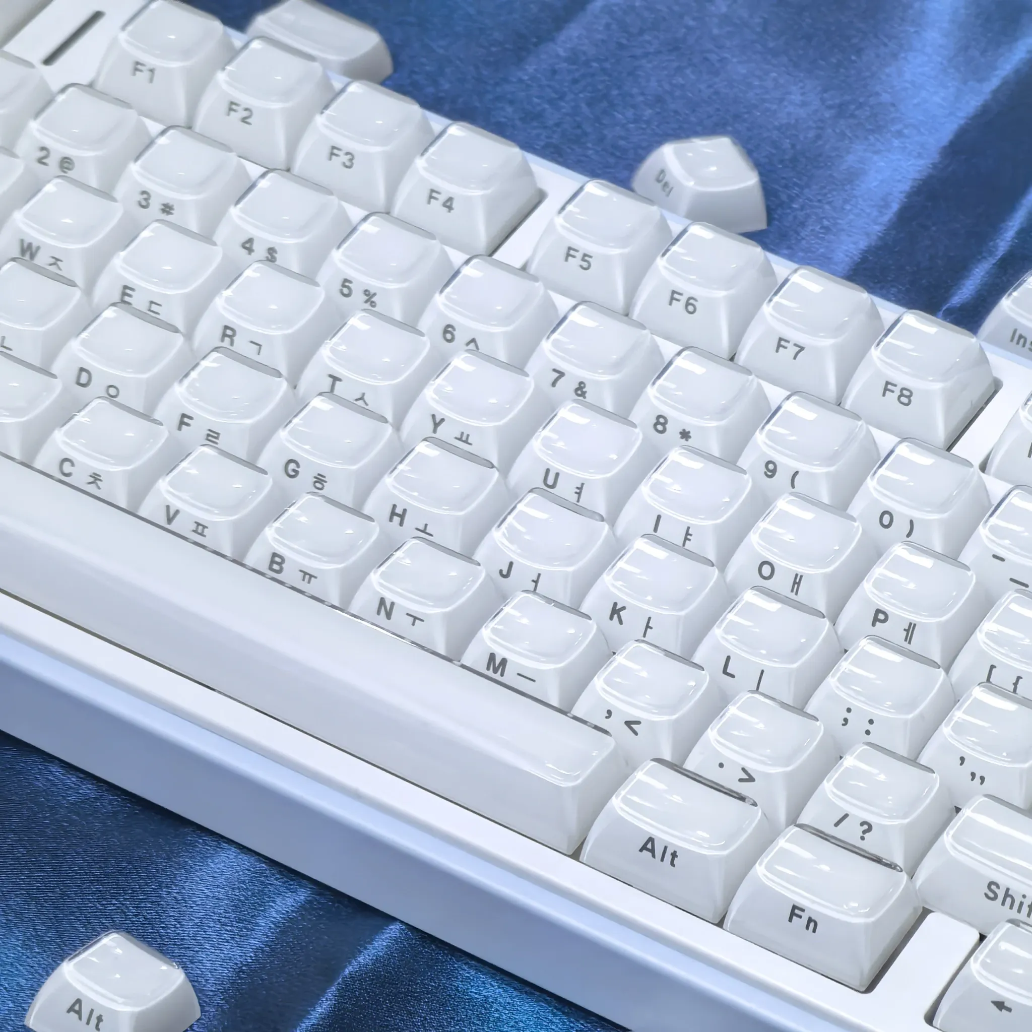 Jelly-White Keycap-Set mit Hangul und Russisch, 113 Tasten