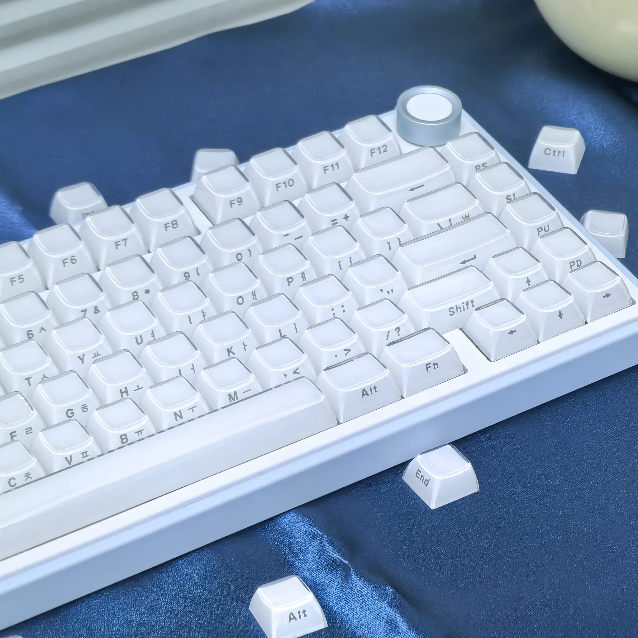 Jelly-White Keycap-Set mit Hangul und Russisch, 113 Tasten