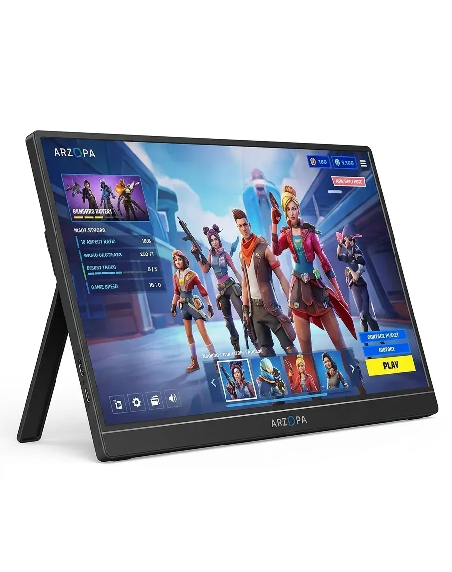 ARZOPA tragbarer 17,3-Zoll Gaming-Monitor schwarz
