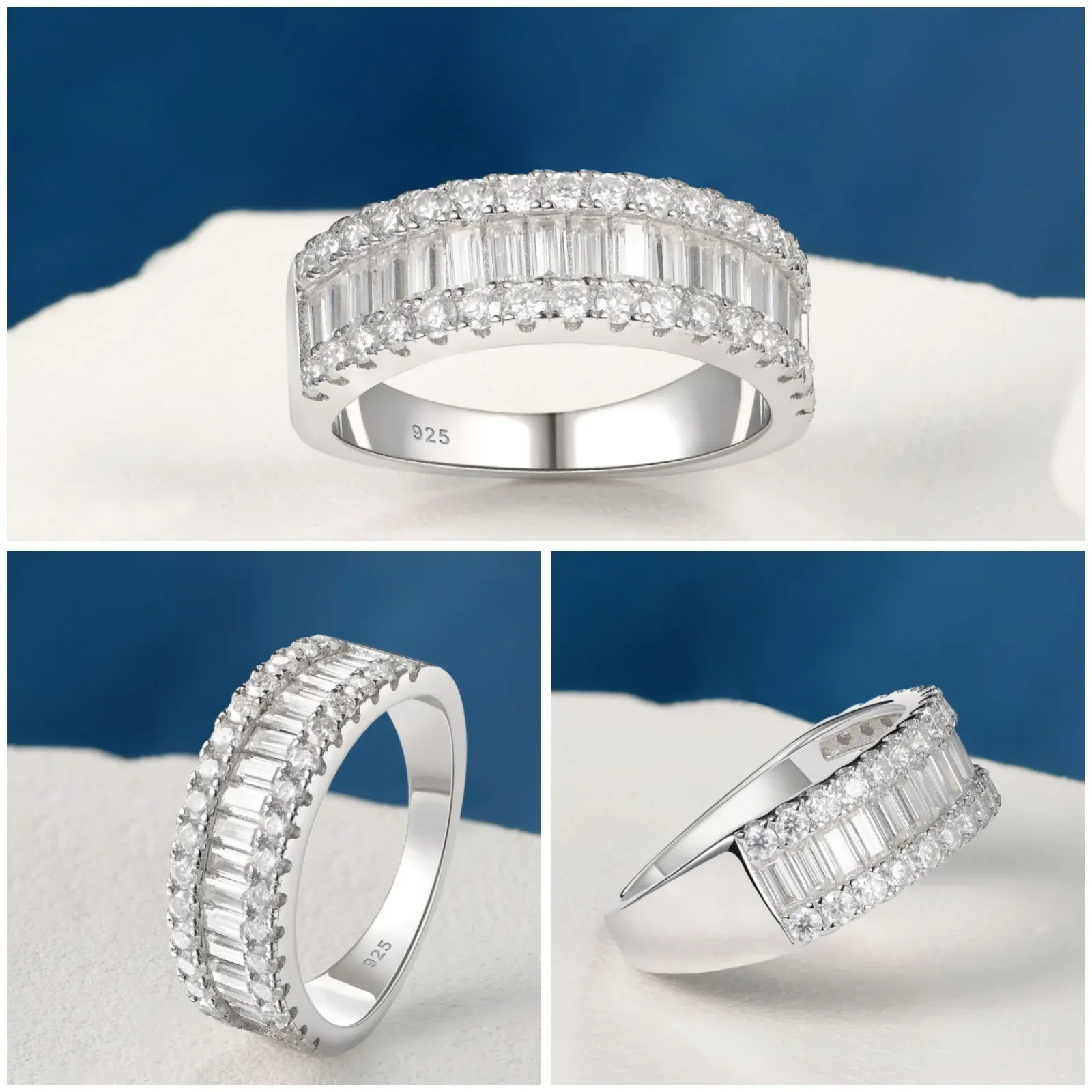 Zertifizierter Moissanit-Ring aus 925er Silber in Gelbgoldoptik