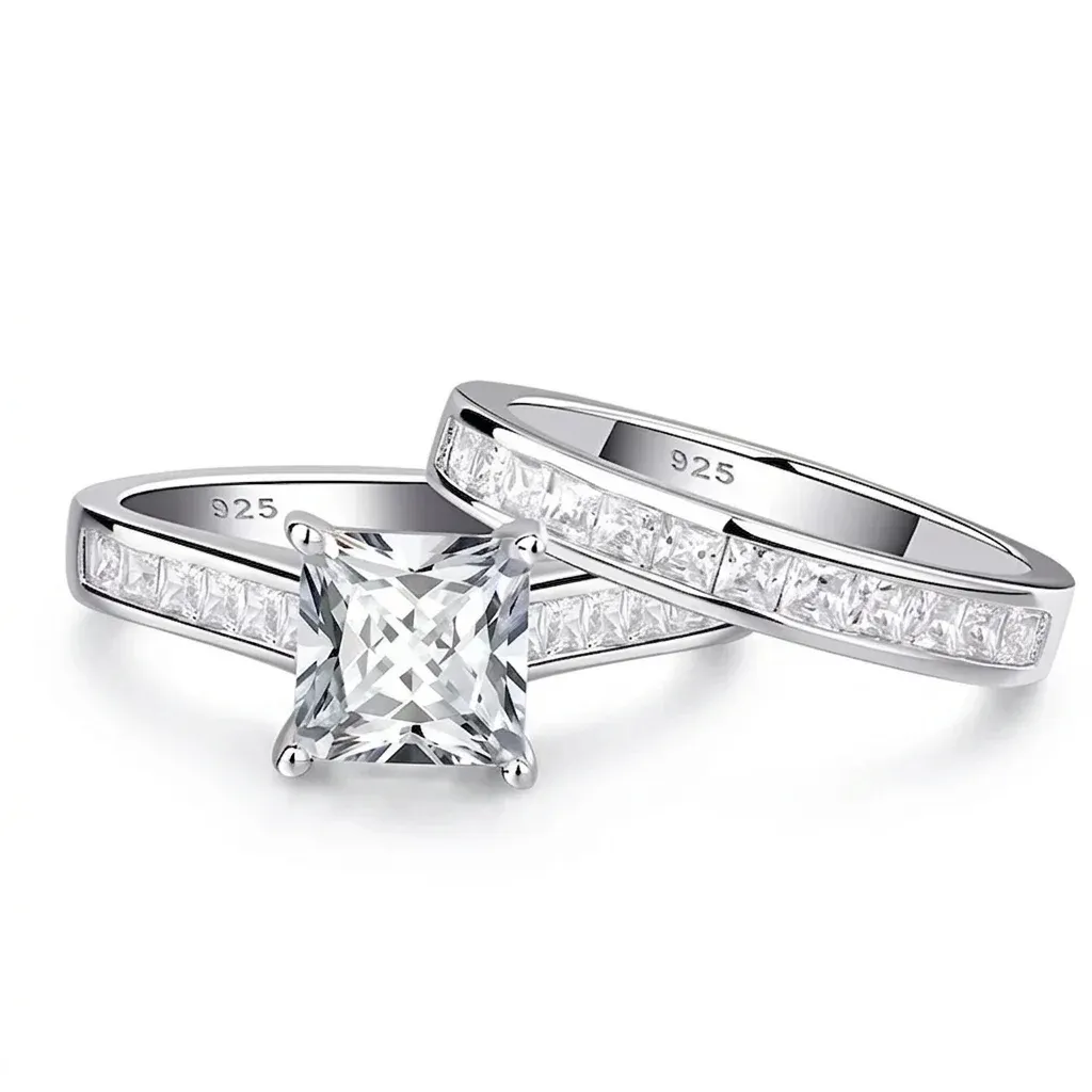 Newshe Brautschmuck-Set aus 925er Silber