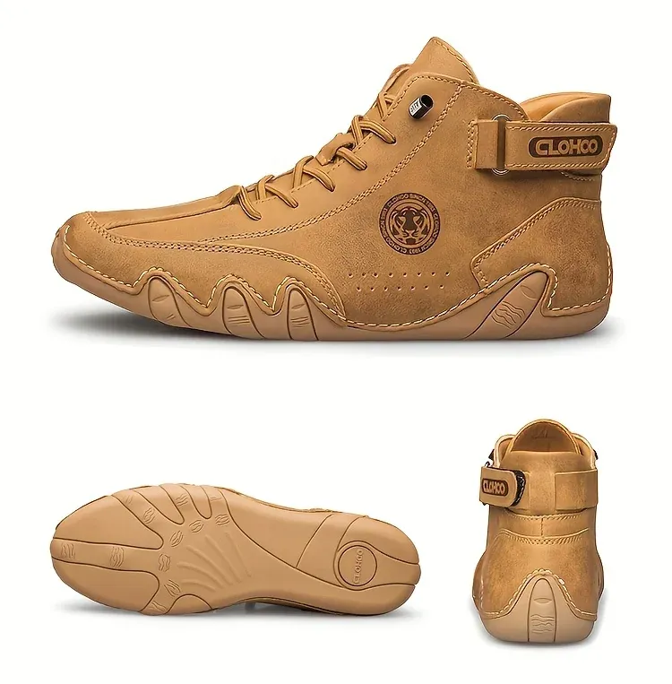 Leichte Herren-Schnürsneaker aus PU in Schwarz-Braun