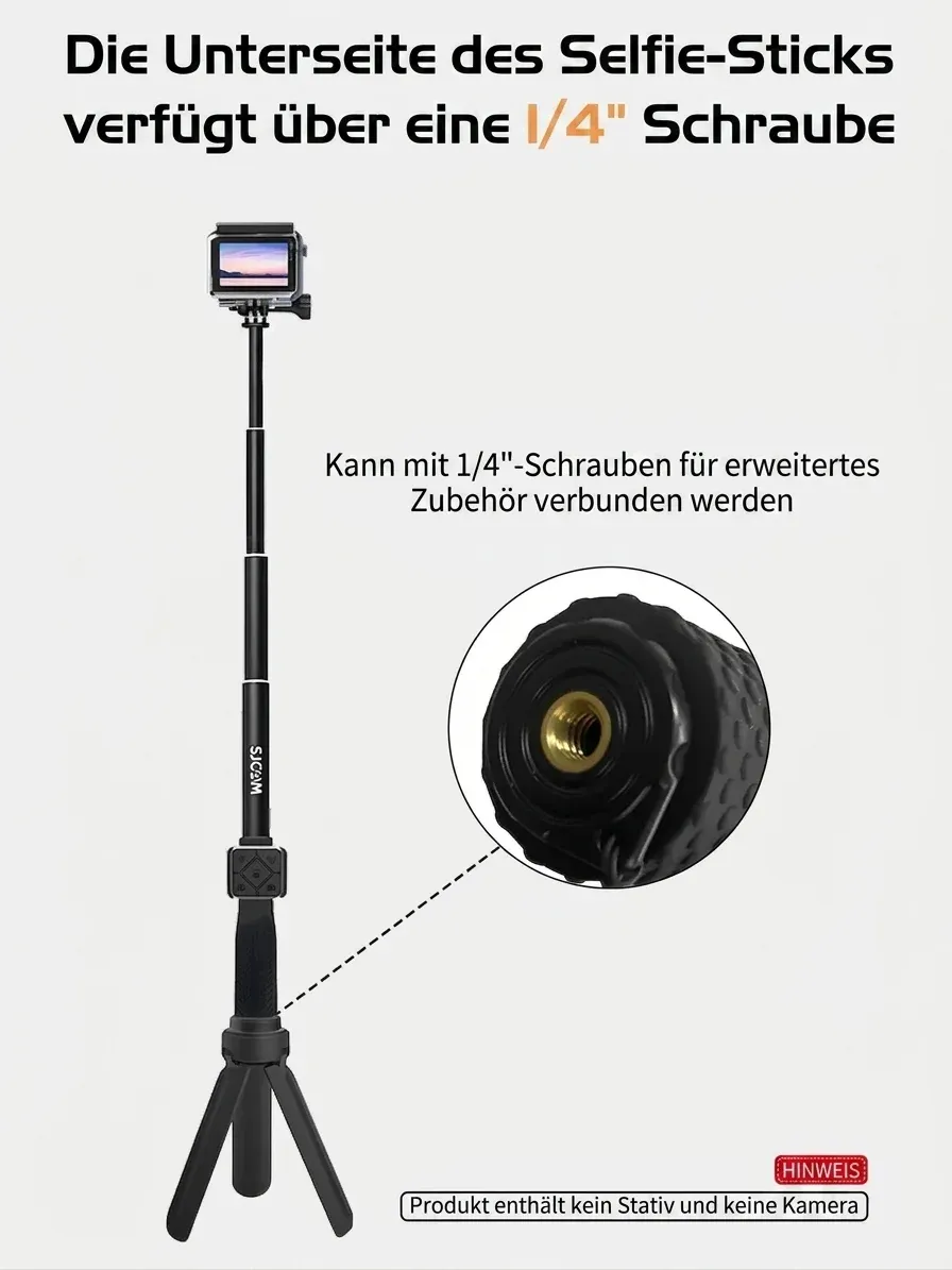 SJCAM Fernbedienungs-Selfie-Stick Aluminiumgriff
