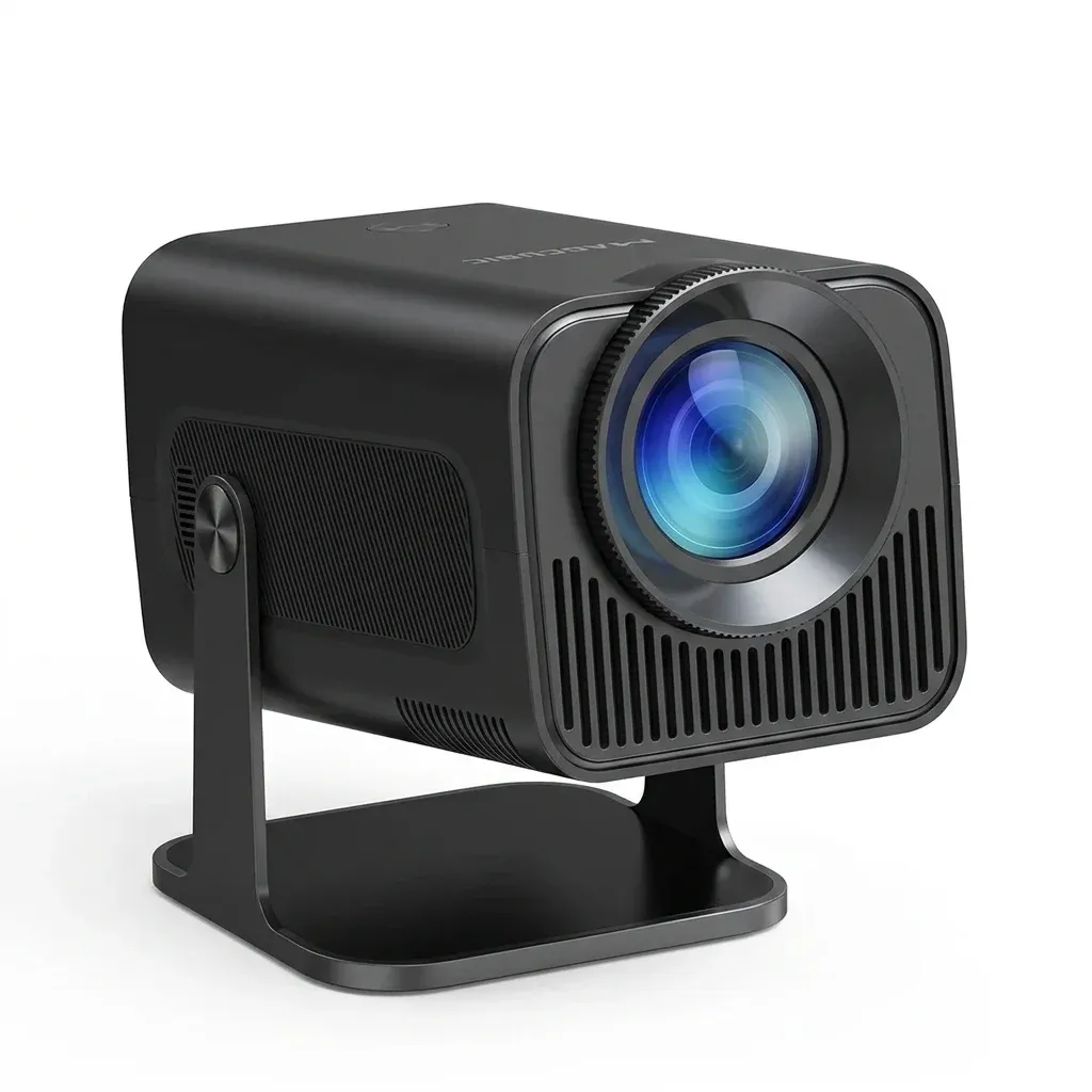 Magcubic HY320 Projektor auf weißem Hintergrund