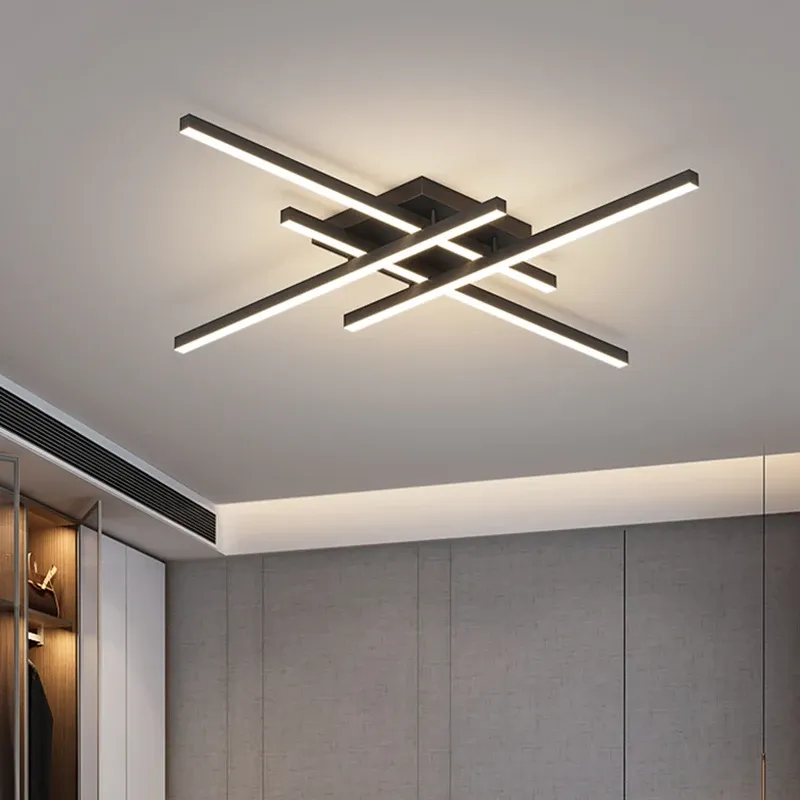 Moderne LED-Deckenleuchte mit linearem Rahmen