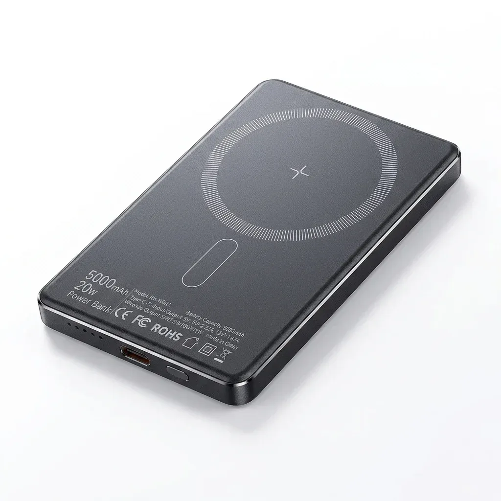 Essager magnetische 5000-mAh-Powerbank dunkelgrau
