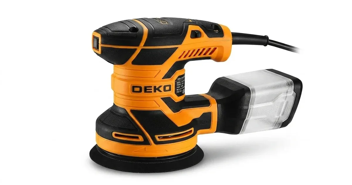 DEKO Exzenterschleifer orange schwarz freigestellt