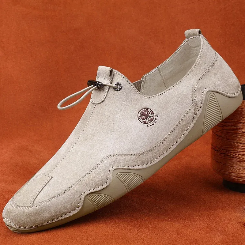 CLOHOO Herren-Loafer aus Echtleder mit rutschhemmender Sohle