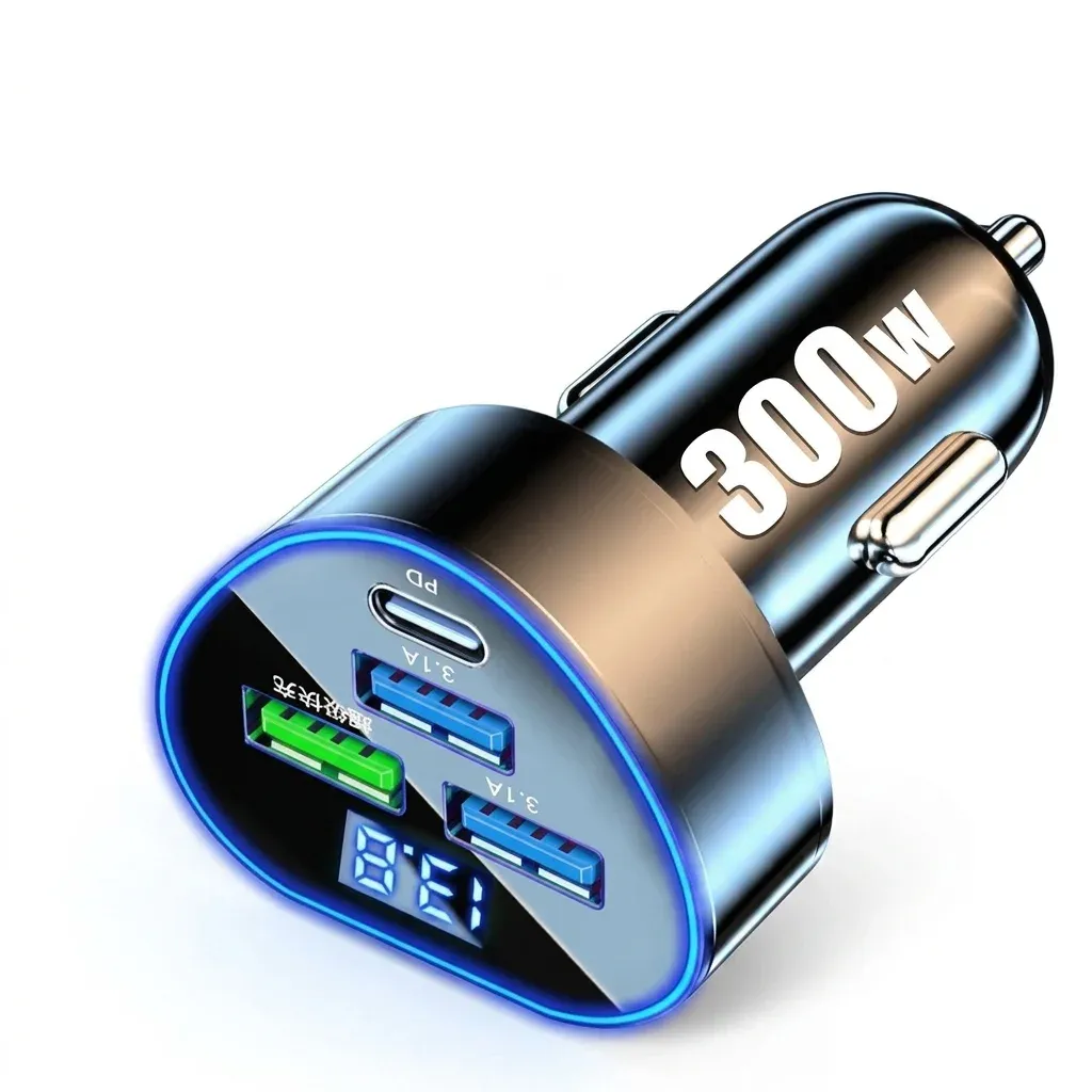 UYUXIO 4-in-1 USB-C-Autoladegerät frontal