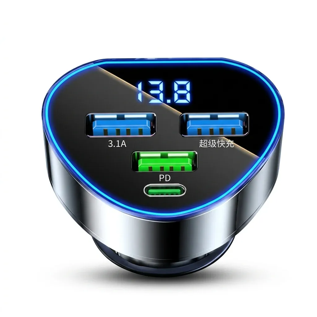 UYUXIO USB-C-Autoladegerät mit Spannungsanzeige