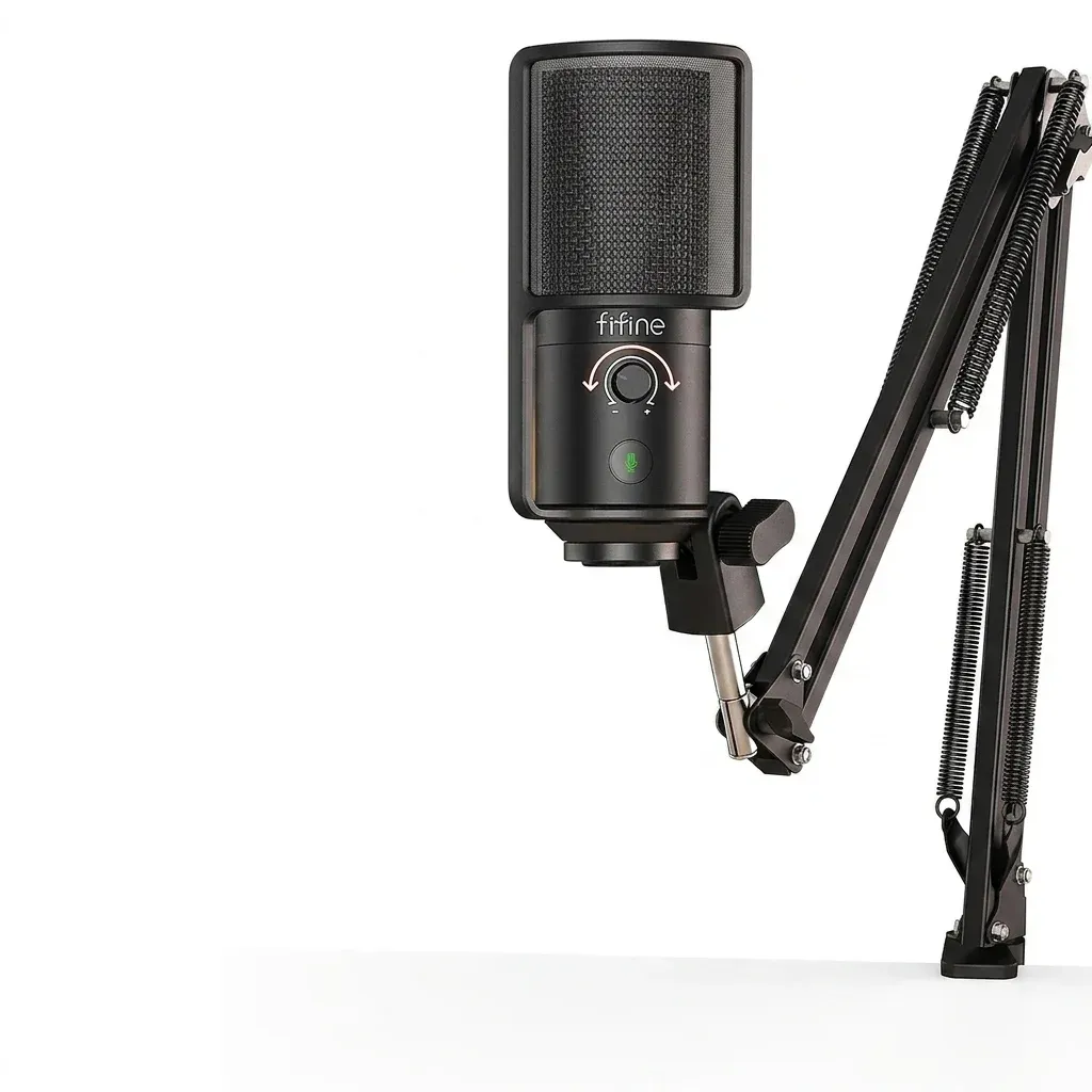 USB-Streaming-Mikrofonset mit Arm schwarz