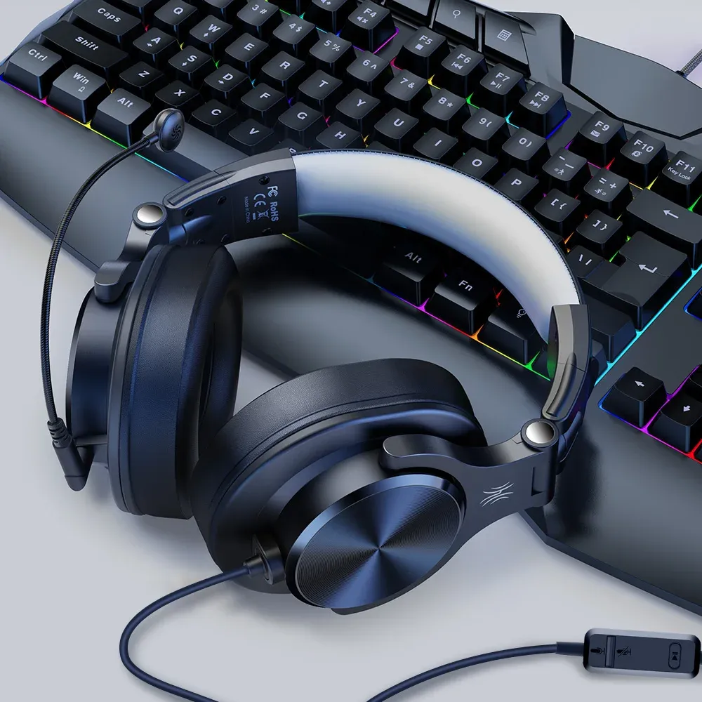 Oneodio 3,5-mm Gaming-Headset mit abnehmbarem Mikrofon