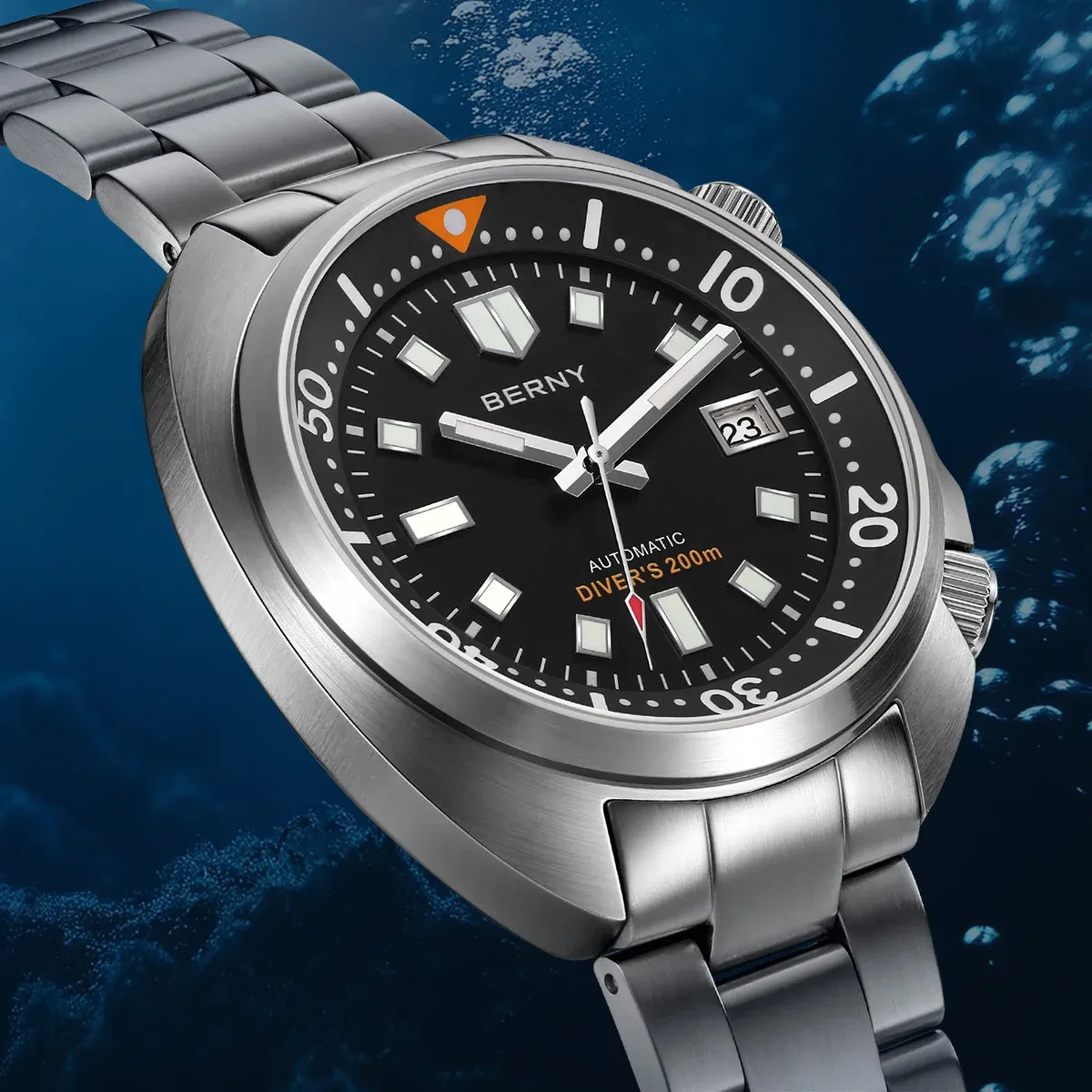 BERNY Compressor-Diveruhr mit Miyota 8215 und Saphirglas