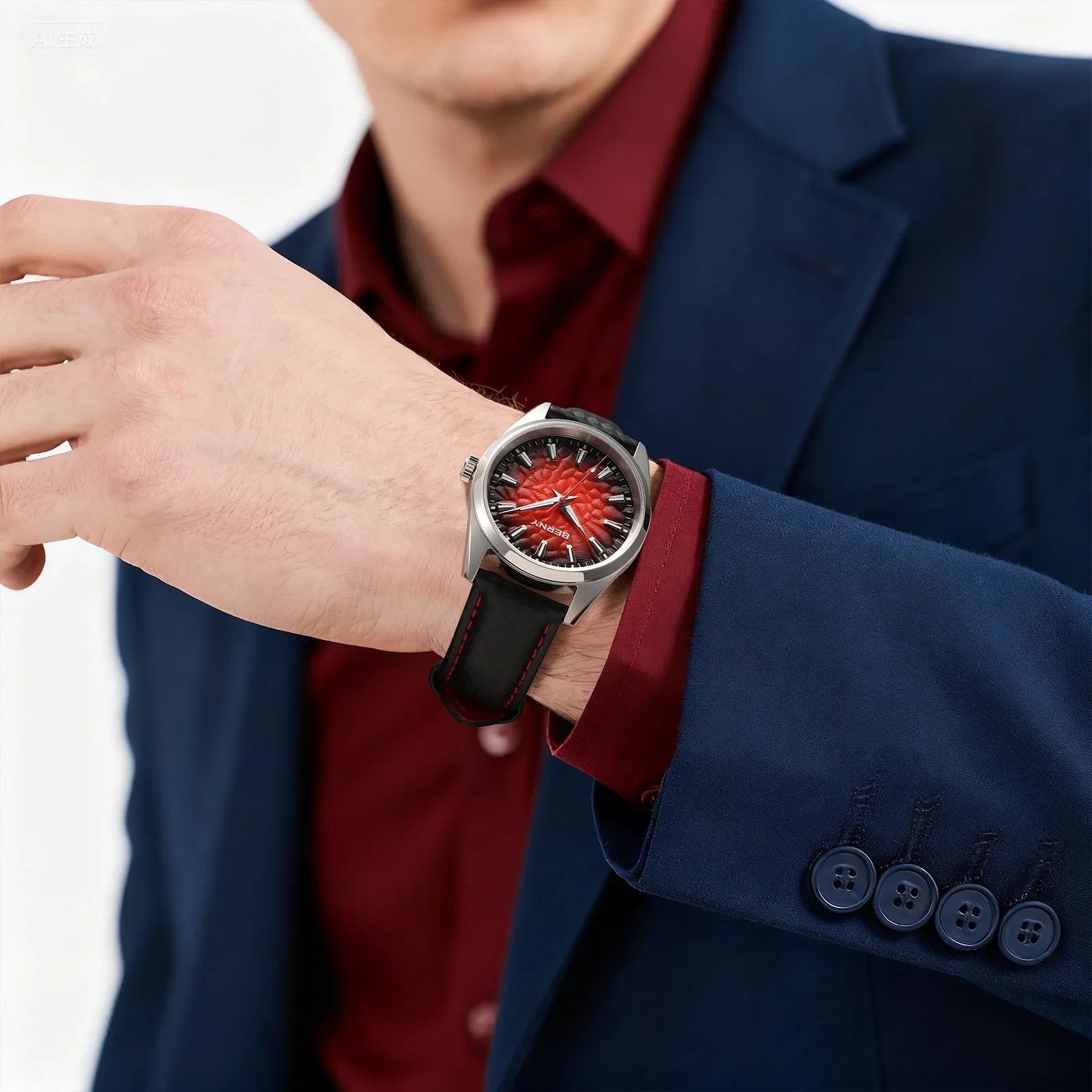 BERNY Herren-Quarzuhr mit Saphirglas und 10ATM