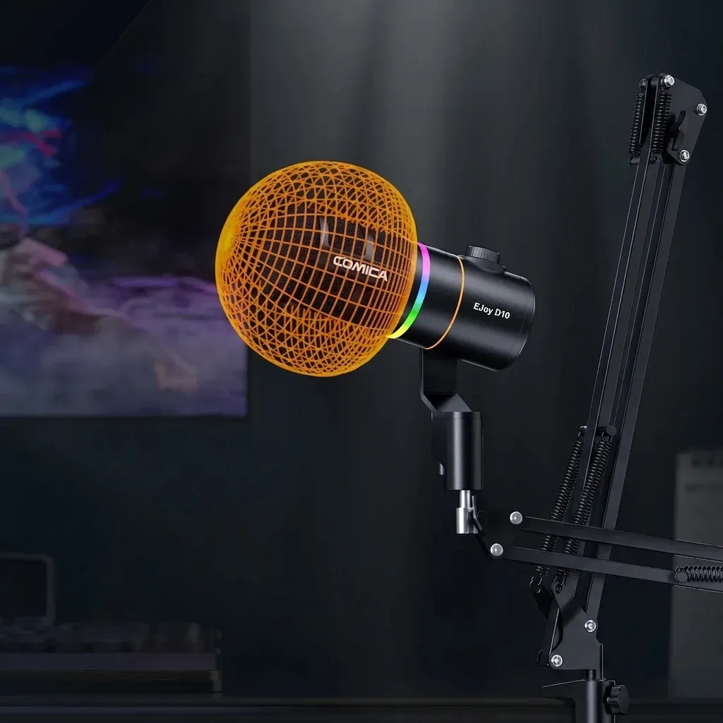 COMICA D10 Pro RGB Tischmikrofon Studiofoto