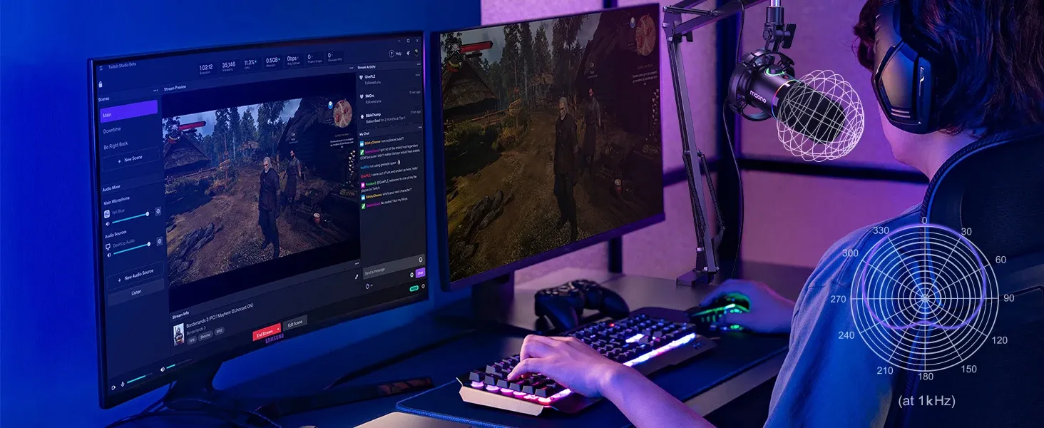 Maono PD200XS Dynamisches XLR/USB-Mikrofon mit Gain-Regler