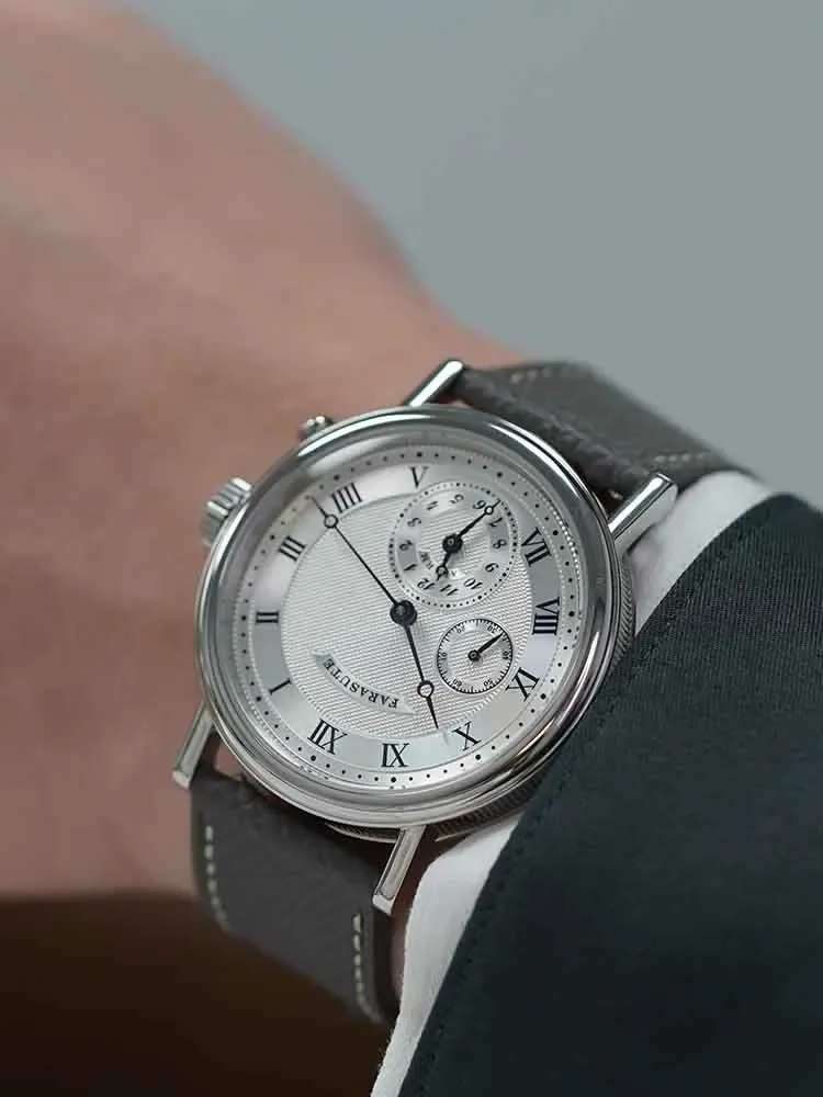FARASUTE Retro-Luxus-Quarzuhr mit Alarm und Saphirglas