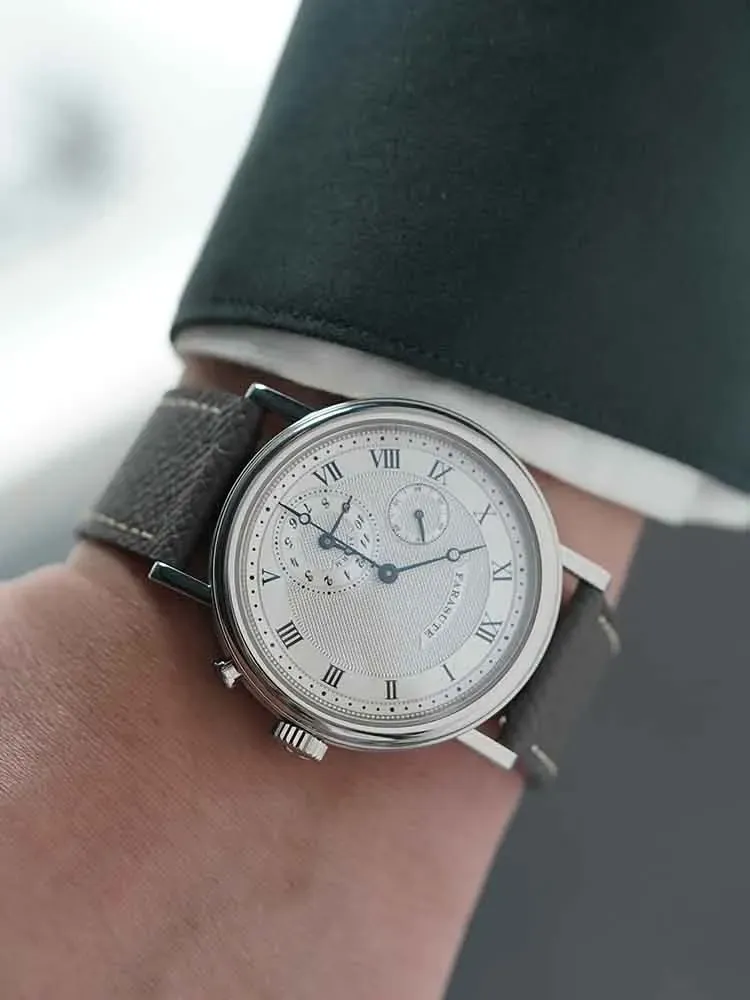 FARASUTE Retro-Luxus-Quarzuhr mit Alarm und Saphirglas