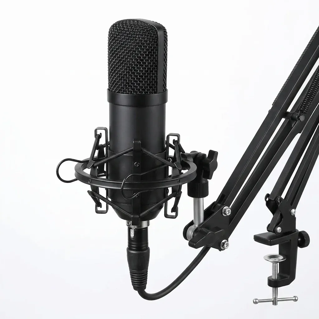 Schwarzes maono Mikrofon-Set im Studio