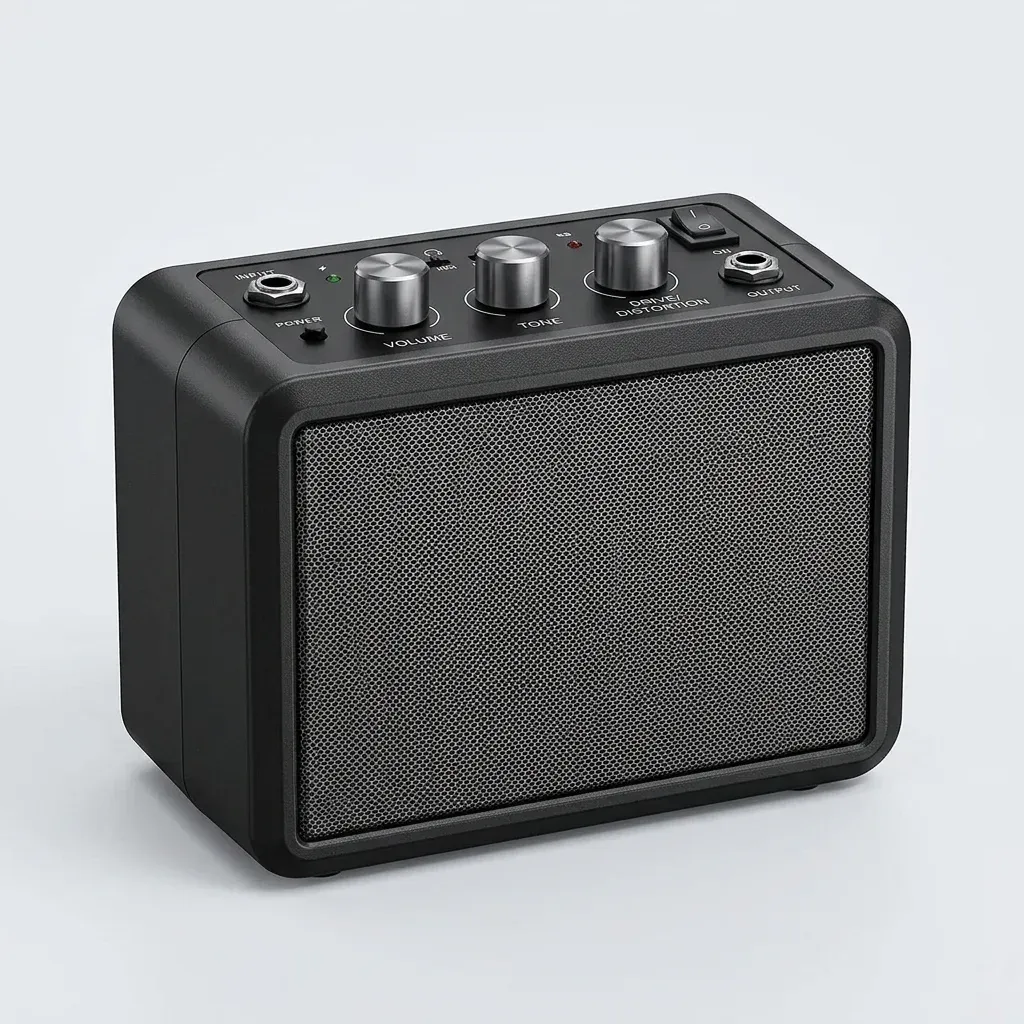 Mini-Gitarrenverstärker schwarz mit Reverb