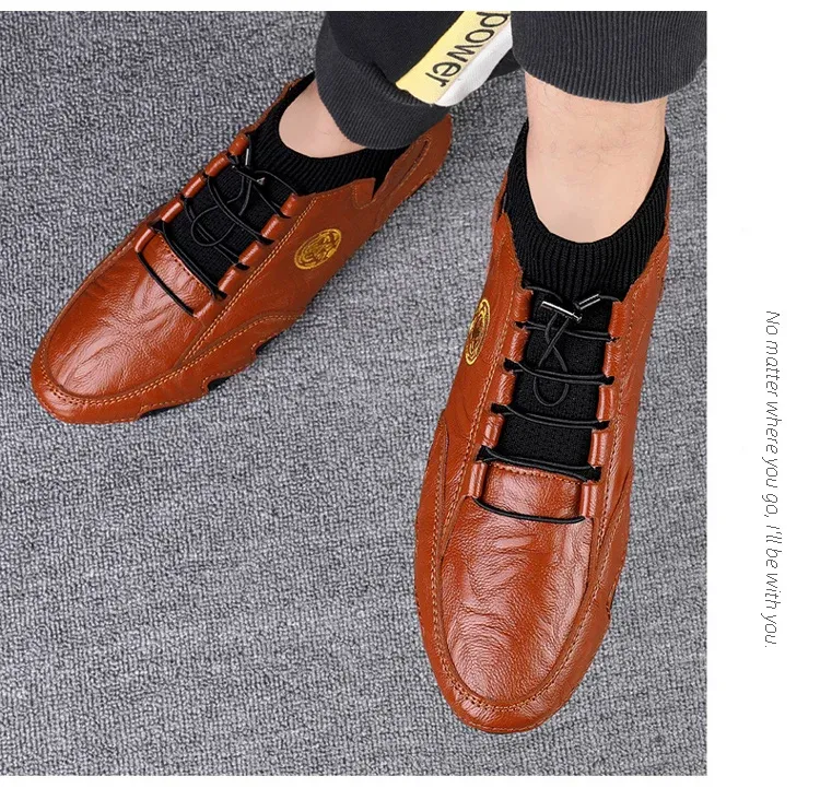 Herren-Echtleder-Ankle-Boot mit Elastikbund und Rundkappe