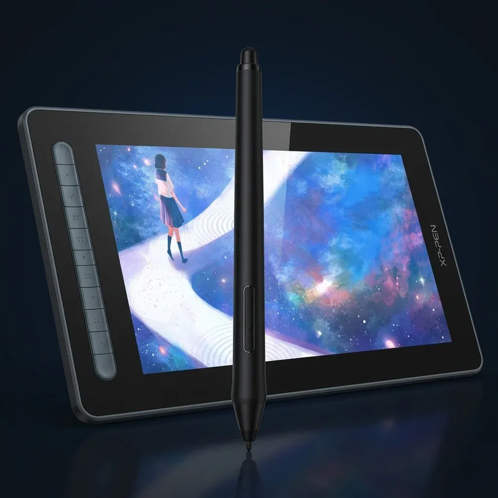 XPPen Grafikdisplay mit Stift auf Weiß