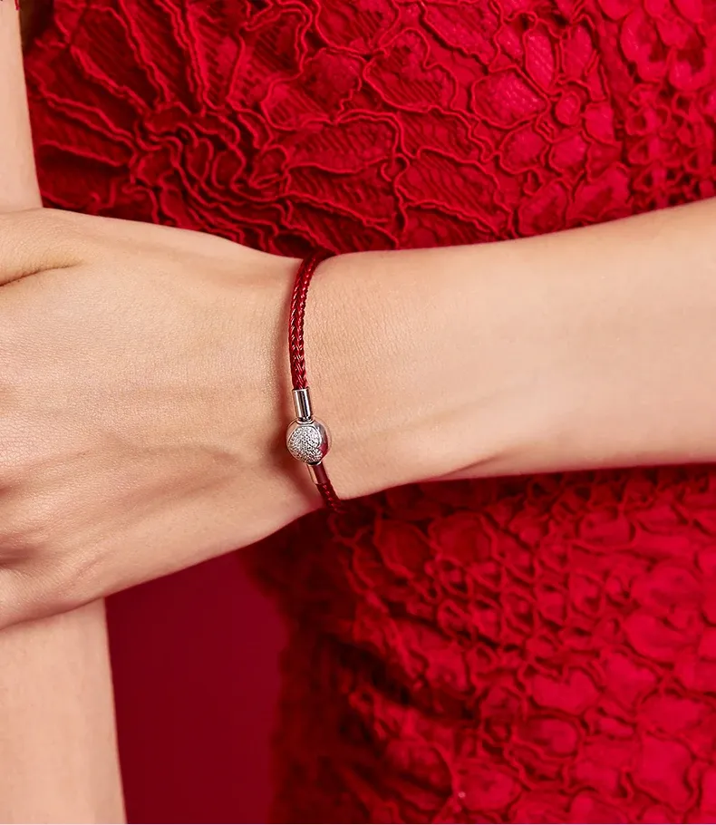 Farbiges Charm-Armband aus 925er Silber mit Herzverschluss