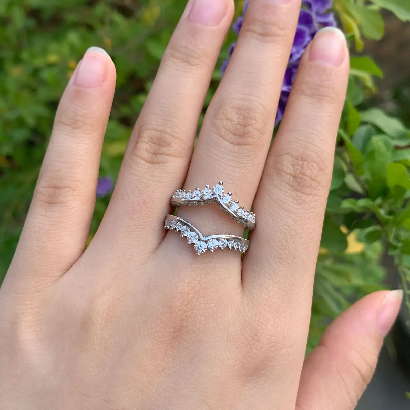 Zertifiziertes 925er Silber-Brautset mit Rundzirkonia