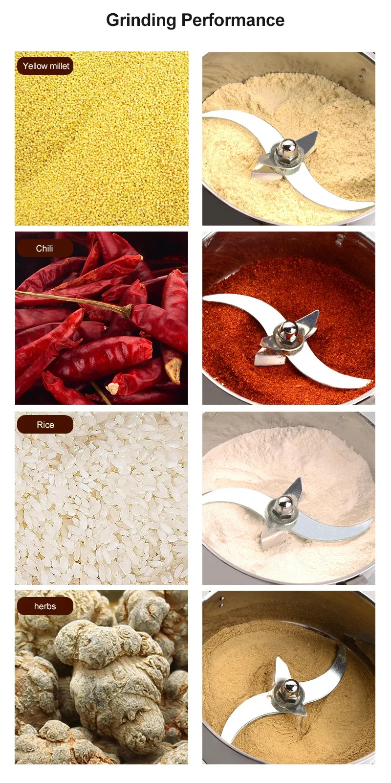 BioloMix Hochleistungs-Mahlwerk für Kräuter, Gewürze und Trockenware