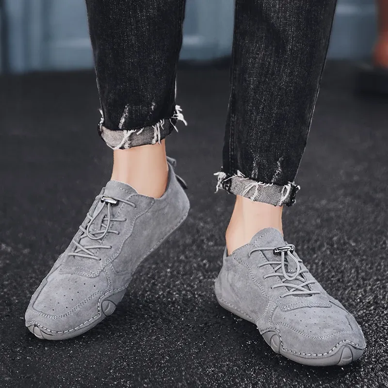 Leichte Herren-Echtleder-Slipper mit rutschfester Sohle