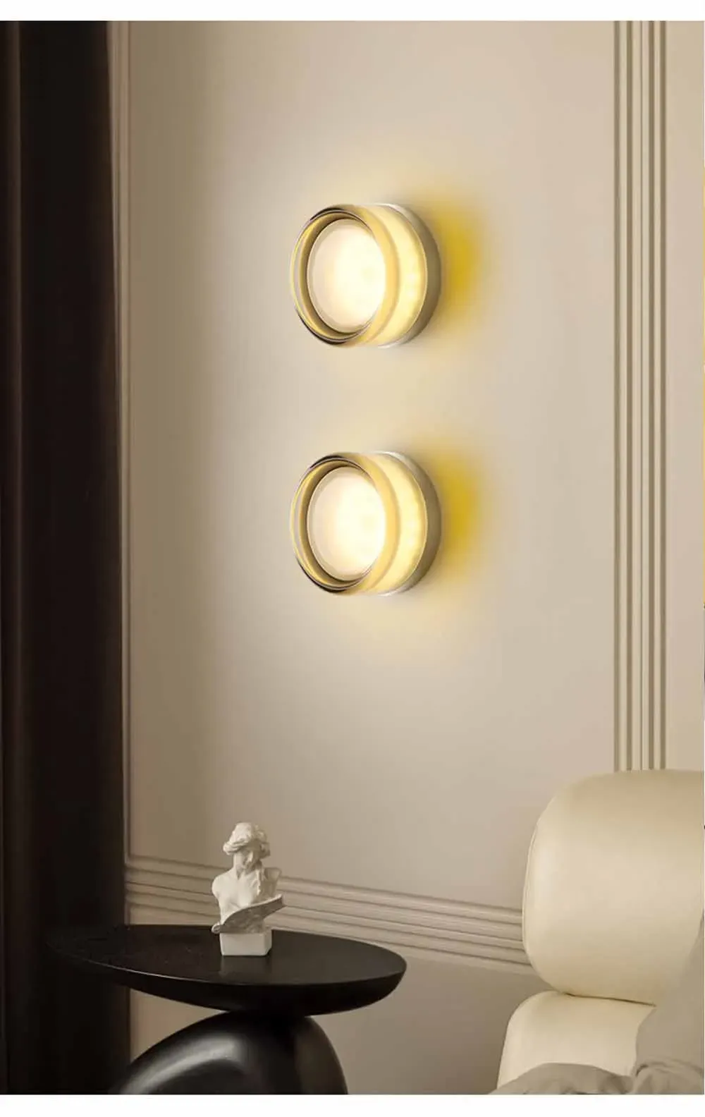 Nordische LED-Wandlampe in Rauchgrau