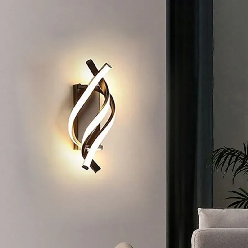 Geschwungene LED-Wandlampe im Spiraldesign, 2er-Set