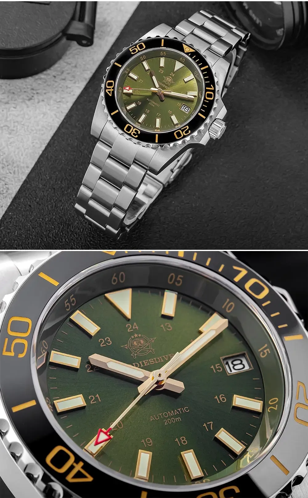 ADDIESDIVE AD2504 Automatik-Taucheruhr mit Saphirglas