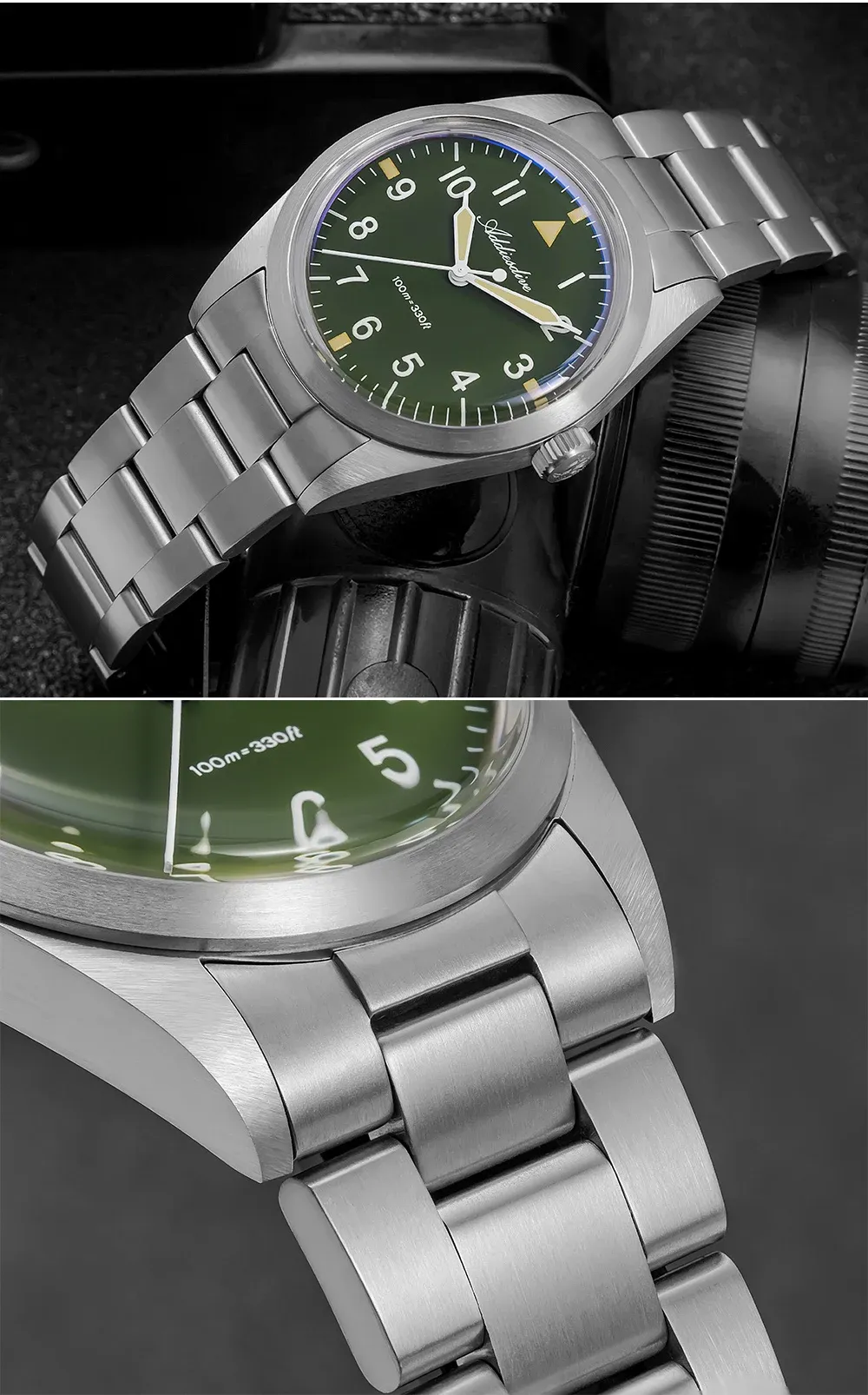 ADDIESDIVE AD2502 Titan-Dressuhr 36 mm mit Saphirglas