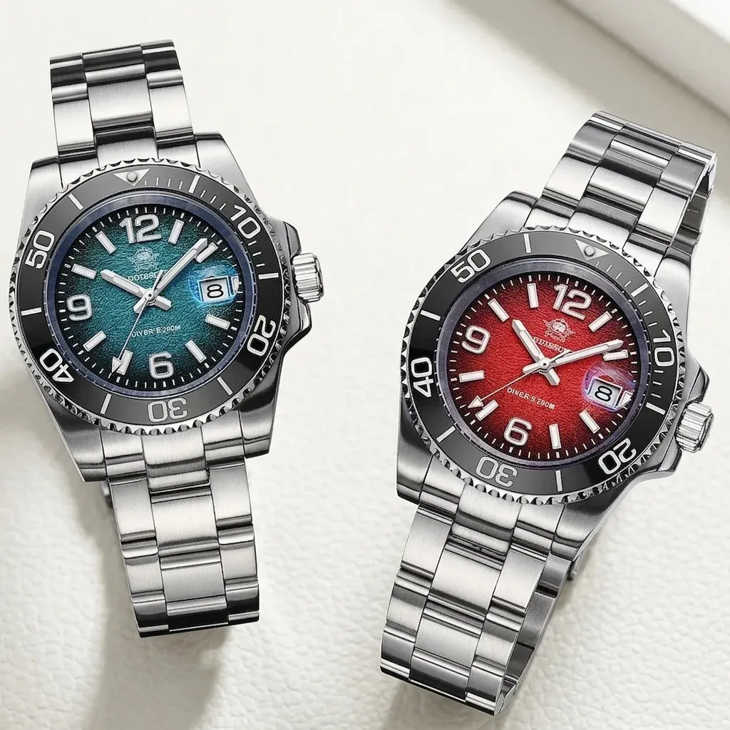 AD2513 Quarz-Taucheruhr mit zwei Zifferblättern