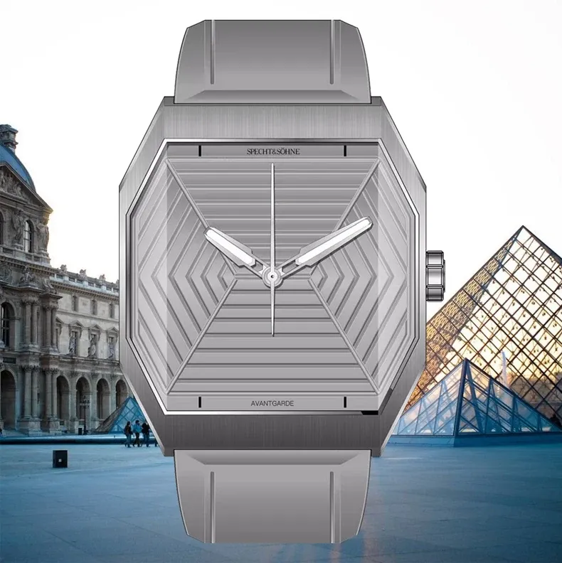 Specht & Söhne Herren-Quarzuhr mit Saphirglas und Lederband