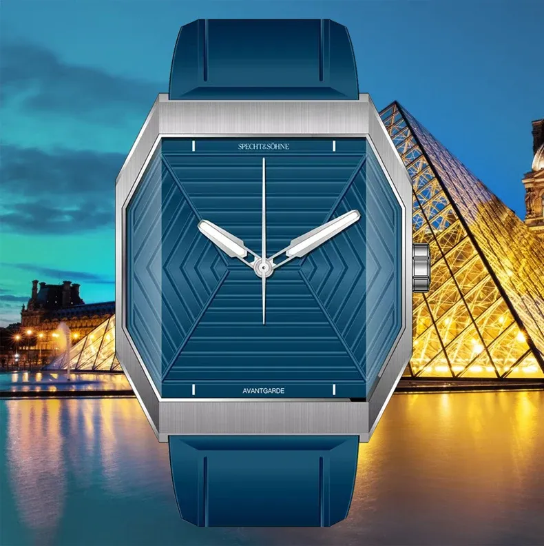 Specht & Söhne Herren-Quarzuhr mit Saphirglas und Lederband