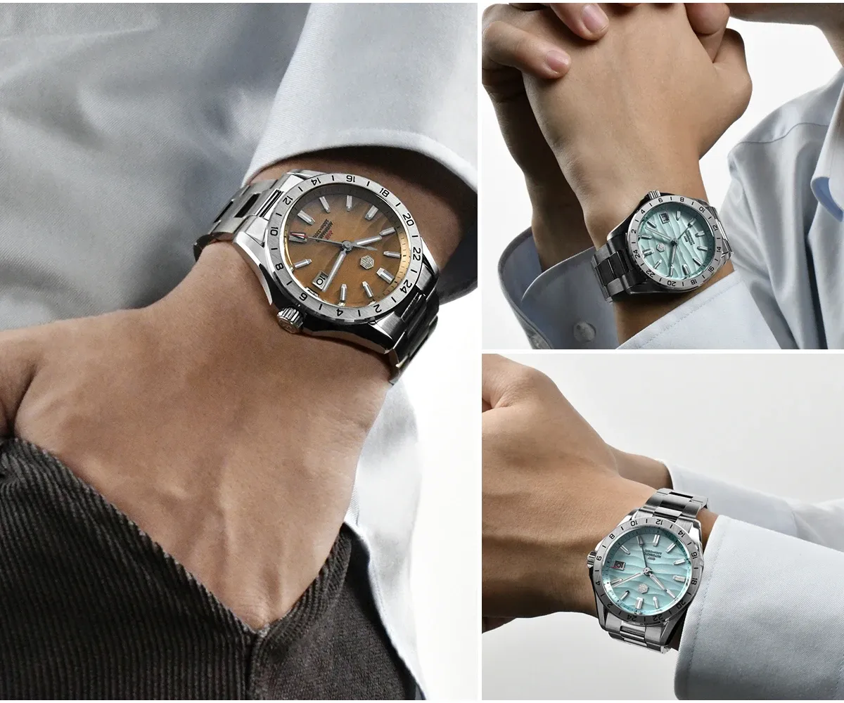 San Martin 39-mm Desert Texture GMT Automatikuhr mit Saphirglas