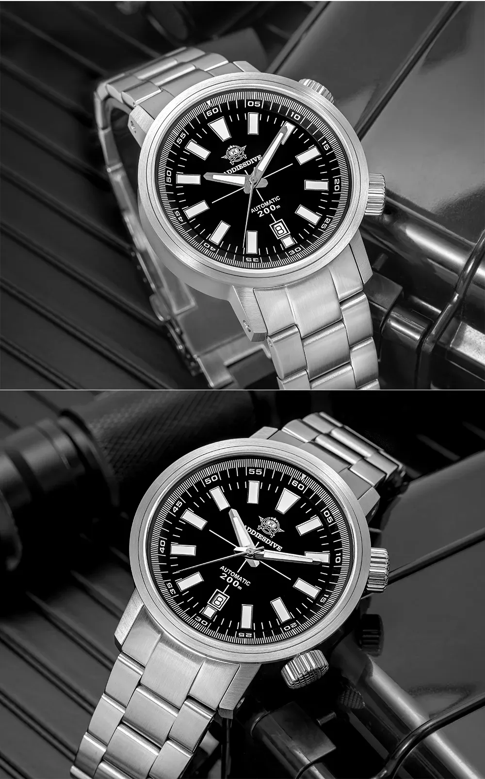 ADDIESDIVE 42-mm Automatik-Taucheruhr mit Saphirglas und 200 m Wasserschutz