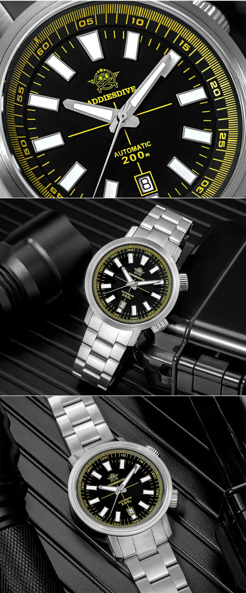 ADDIESDIVE 42-mm Automatik-Taucheruhr mit Saphirglas und 200 m Wasserschutz