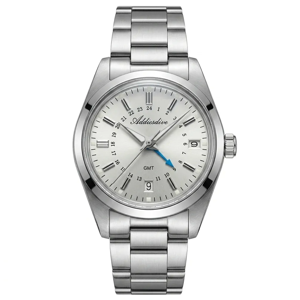 ADDIESDIVE 36-mm GMT-Edelstahl-Quarzuhr