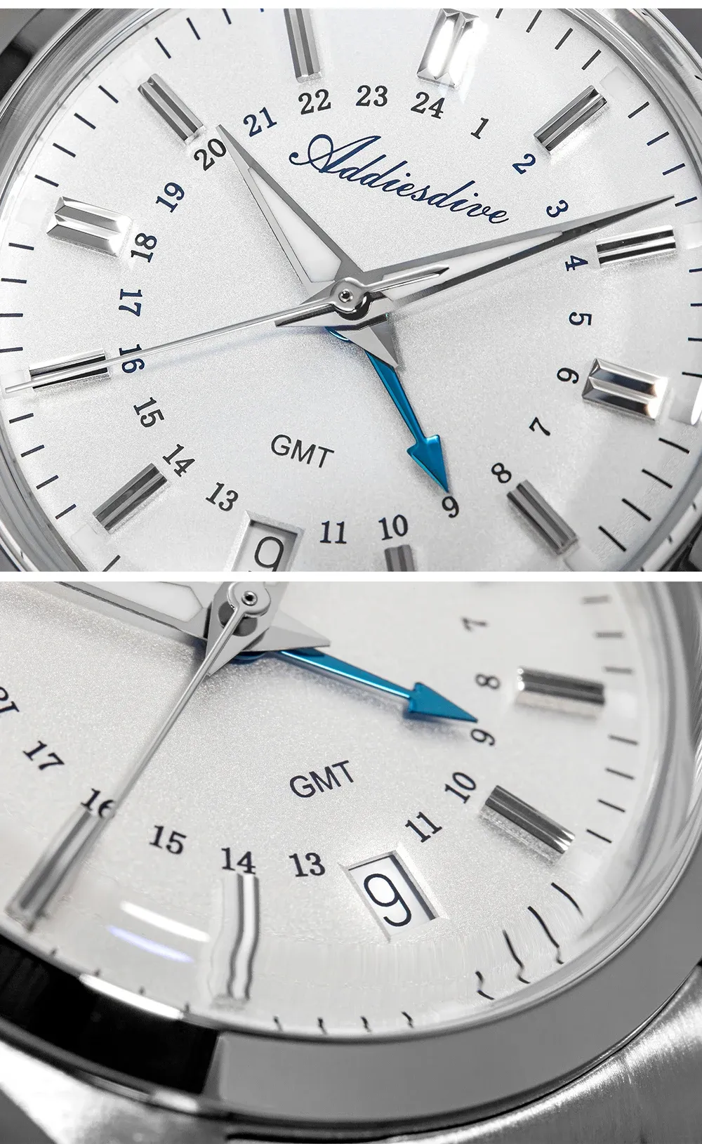 ADDIESDIVE 36-mm GMT-Quarzuhr aus Stahl mit Bubble-Glas