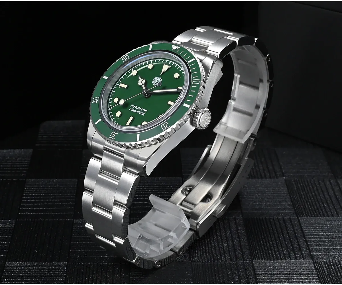 San Martin 38-mm Automatik-Taucheruhr mit Saphirglas und 200 m Wasserschutz