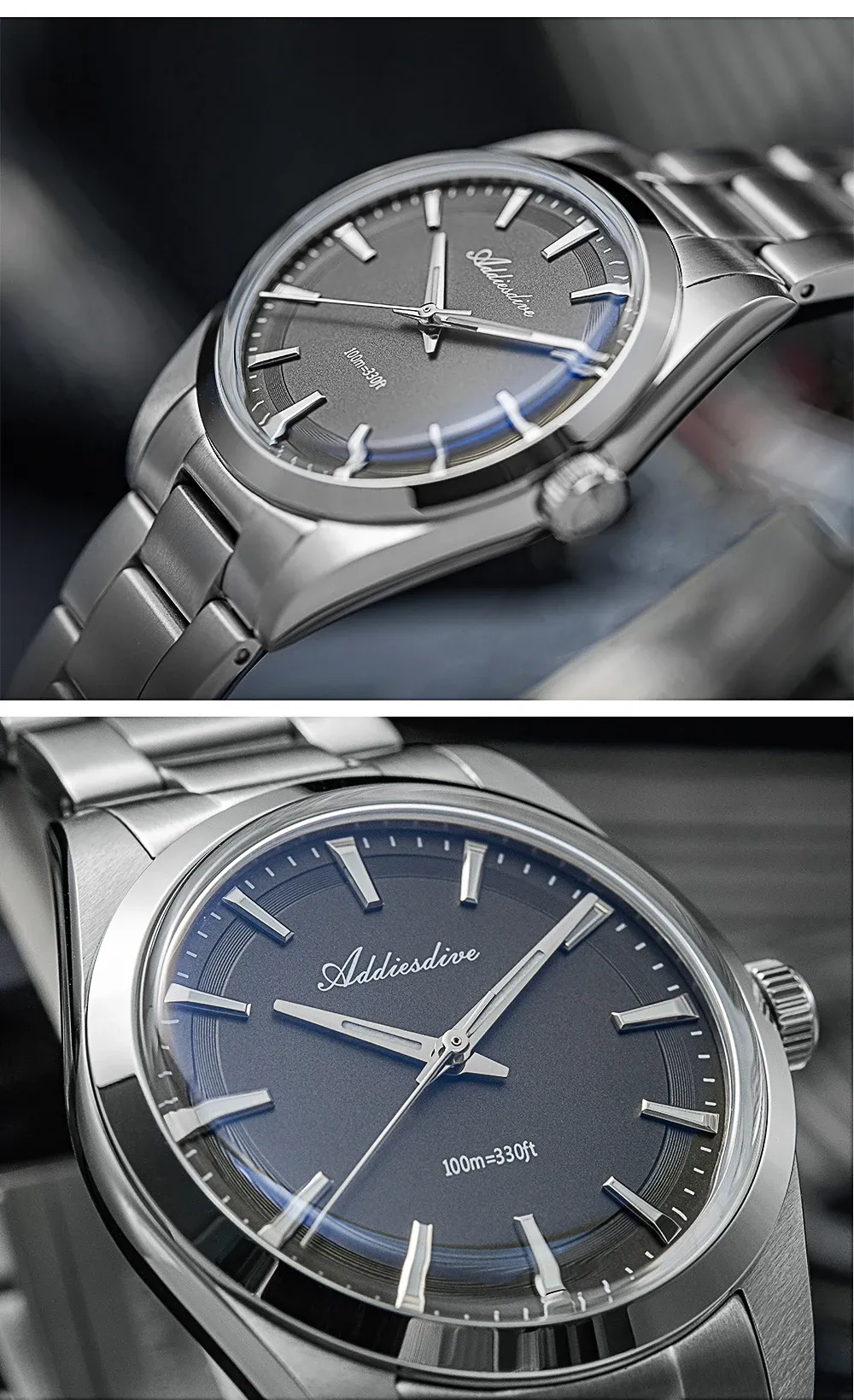 ADDIESDIVE AD2066 36-mm Quartz-Dresswatch mit BGW9-Leuchtmasse