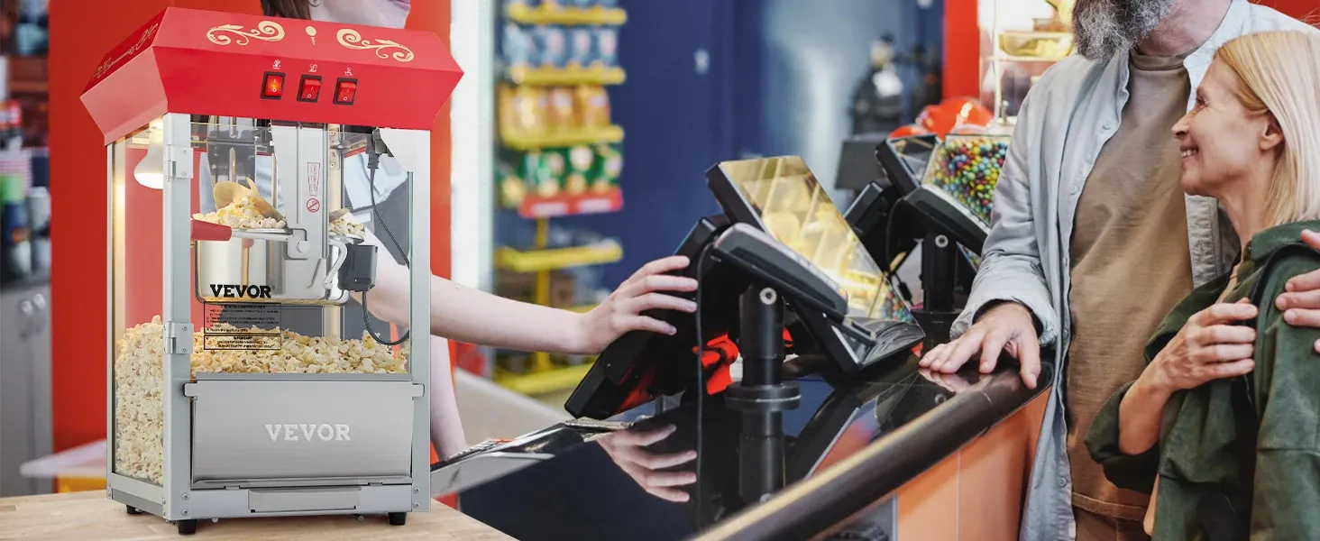 SucceBuy Kino-Popcornmaschine mit Glasgehäuse